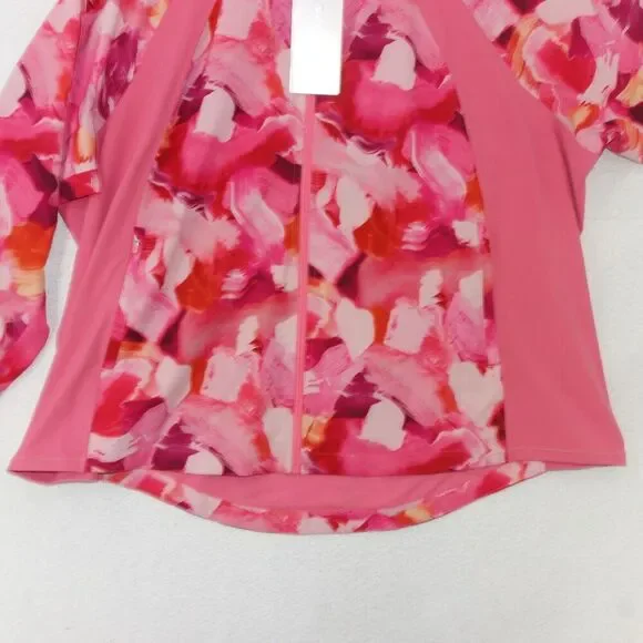NEW Athleta Run With It Printed Jacket pink Women's Plus Size 3X - Picture 6 of 14